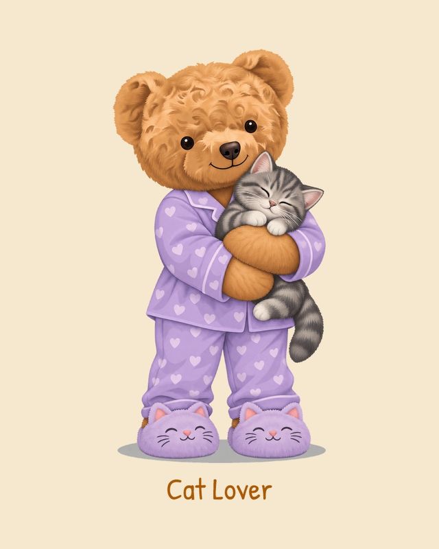 Cat Lover Bear — T-shirt