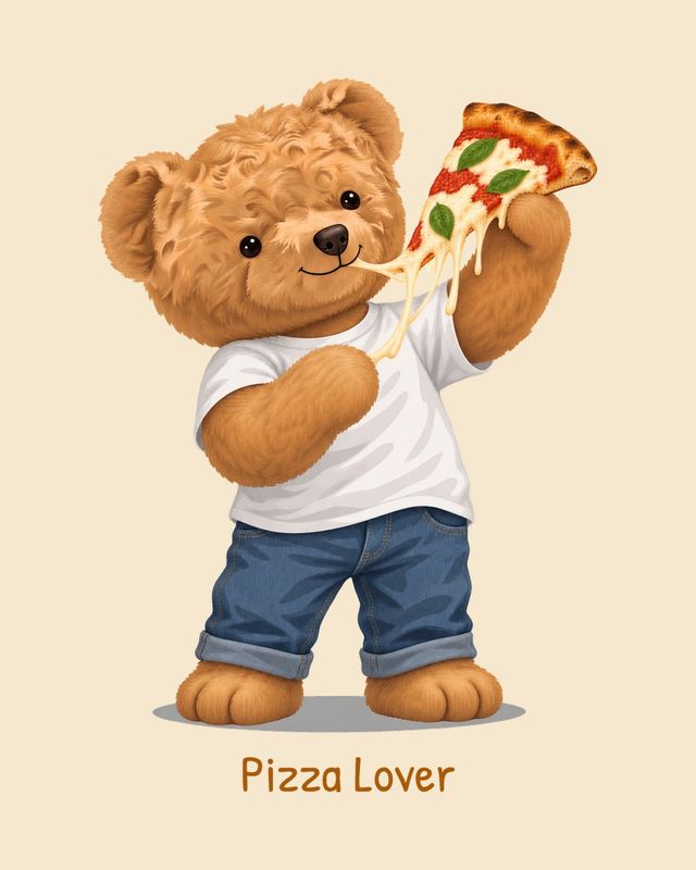 Pizza Lover Bear — T-shirt