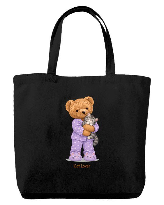 Cat Lover Bear — Tote bag