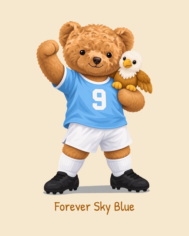White and Sky Blue Bear — T-shirt
