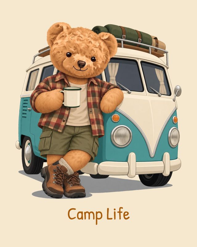 Camper Bear — T-shirt