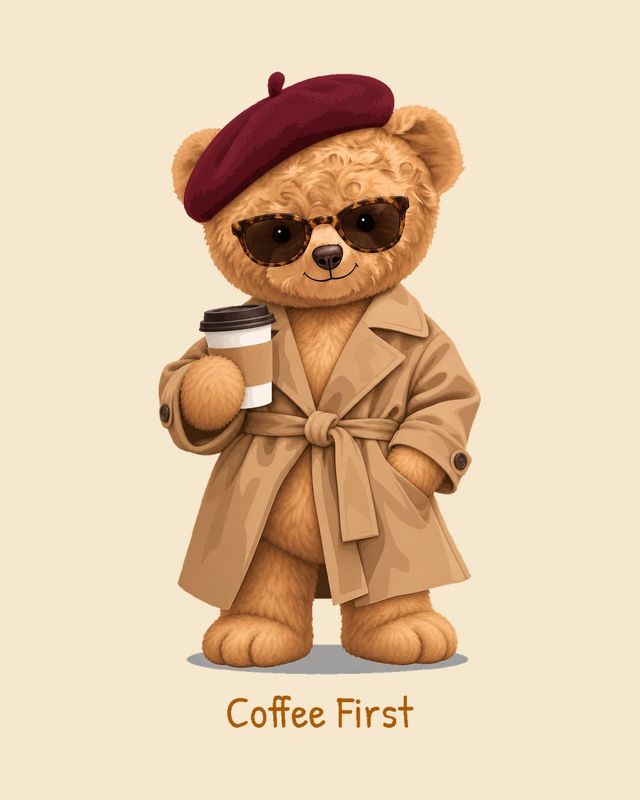 Coffee First Bear — T-shirt